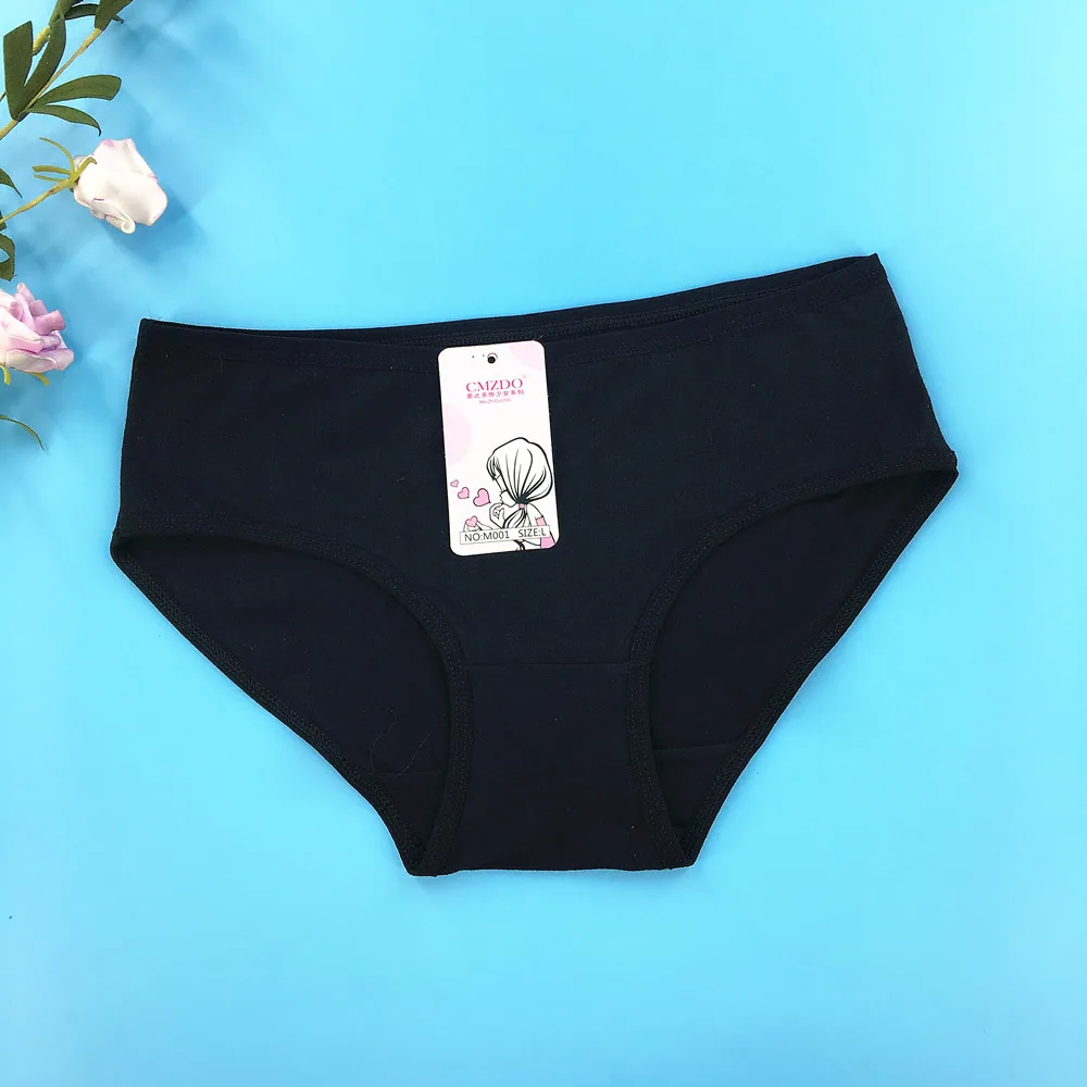 Cute solid color cotton girl low rise panties high junior elementary school students ladies girls small boxer briefs 4