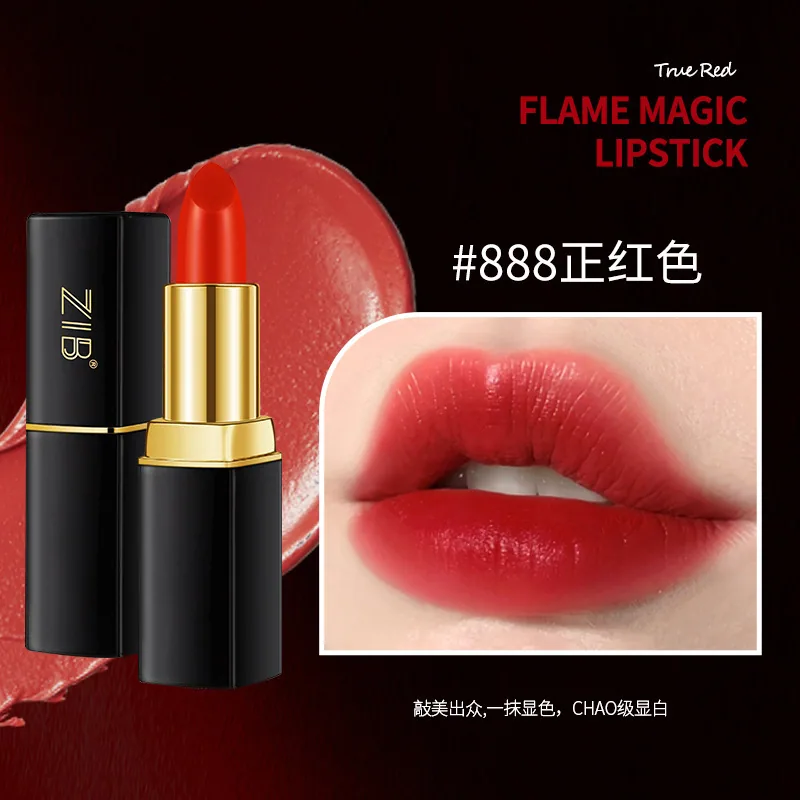 ZIB Flame Magic Lipstick Velvet Matte Lightweight Fits Color Not Easy To Take Off Makeup Not Easy To Stick To Cup Manufacturer Wholesale 4