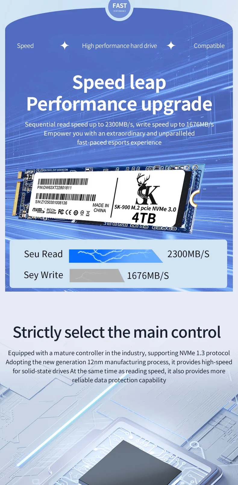 English 5000+NVMe4.0 solid state drive 2280512g notebook 2tPCIe protocol ssd1t - Hard Drives 12