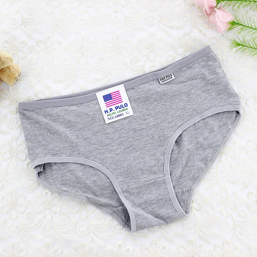 Sweet girly comfortable candy solid color cotton medium and low waist girls students middle and big children small flat briefs 3