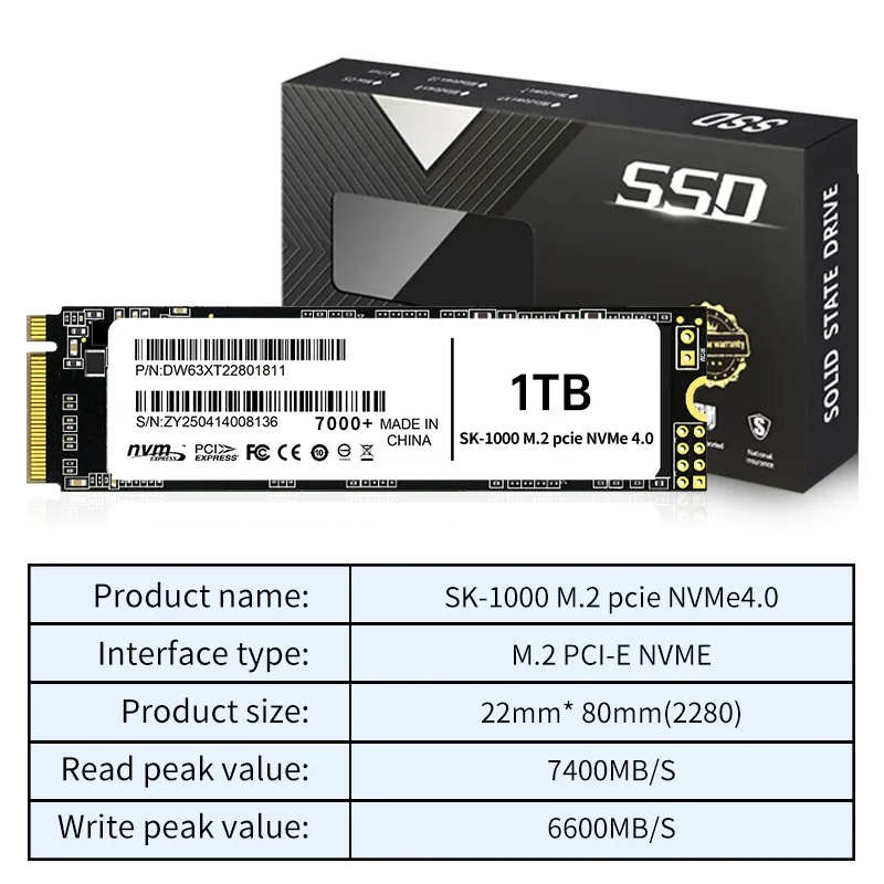 English 7000+NVMe4.0 solid state drive 2280512g notebook 2tPCIe protocol ssd1t - Hard Drives 2