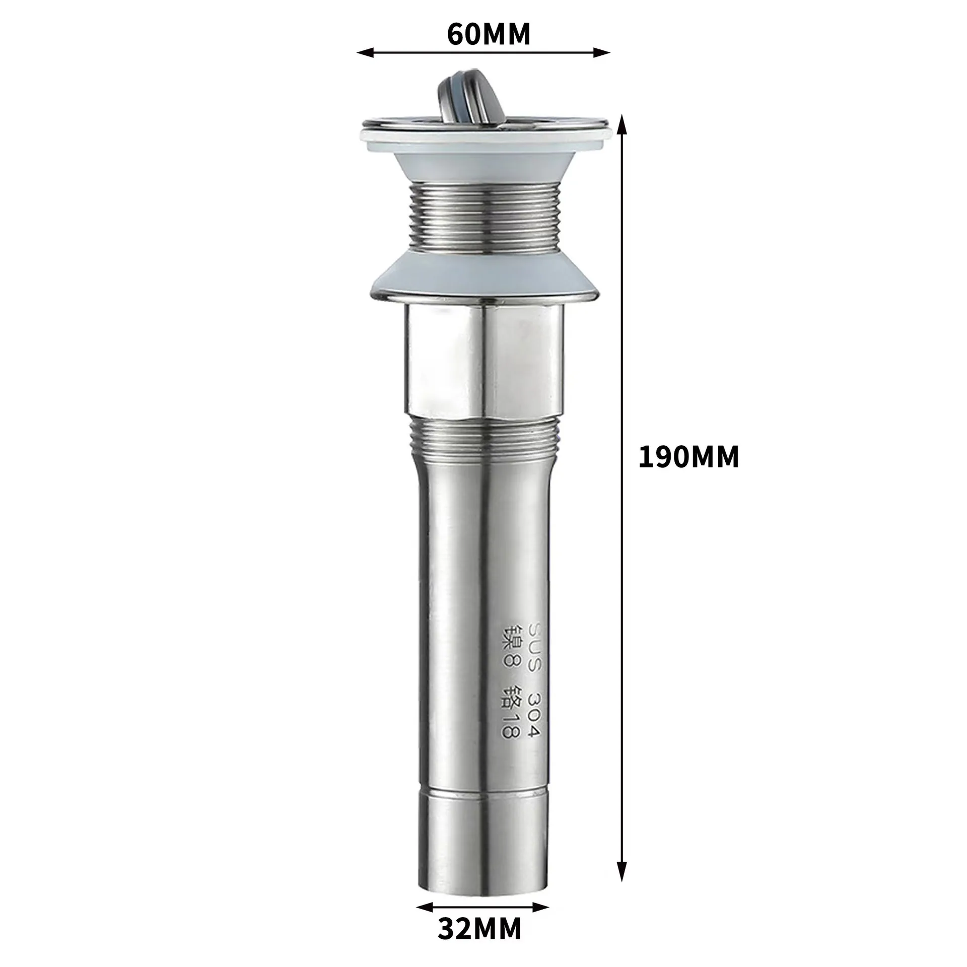 Direct selling stainless steel basin drainer drain pipe basin wash basin anti-odor leakage plug pool drainage accessories 10