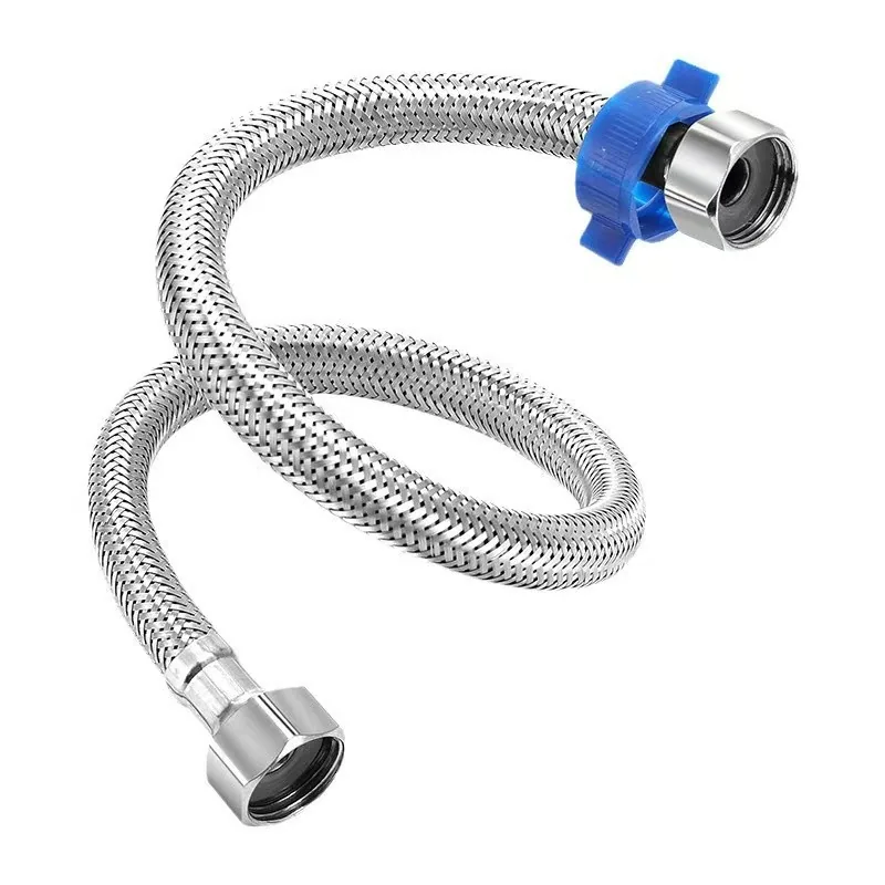 304 stainless steel 4-point metal braided hose hot and cold water inlet pipe toilet water heater faucet explosion-proof water pipe - Bathroom Sinks 2