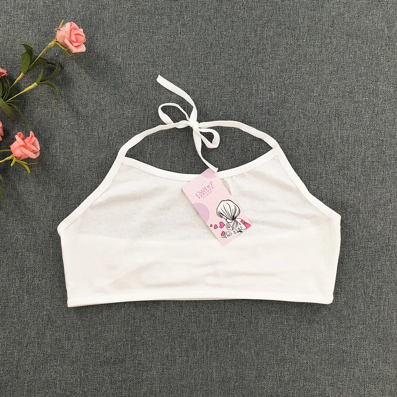 Teenage girl development period underwear girls primary and secondary school students no underwire solid color cotton bra hal