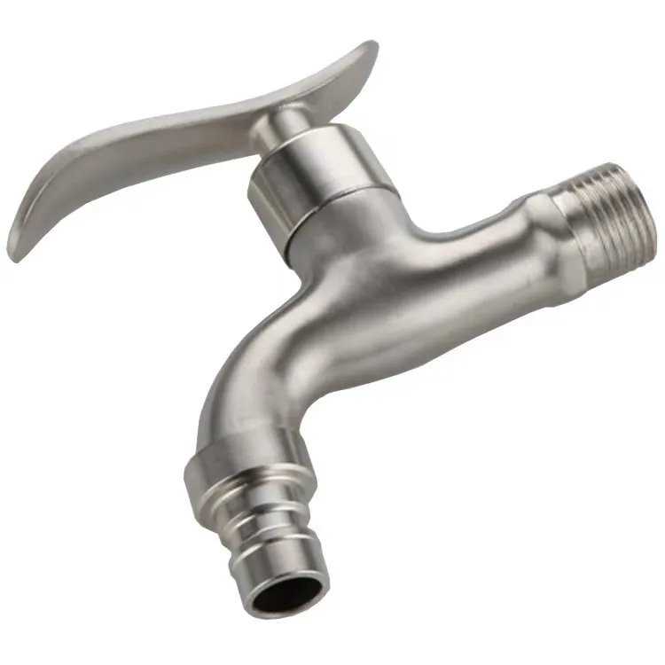 Factory direct sales 304 stainless steel washing machine faucet mop pool lengthened and thickened 4 points household faucet splash proof - Bathroom Sinks 9