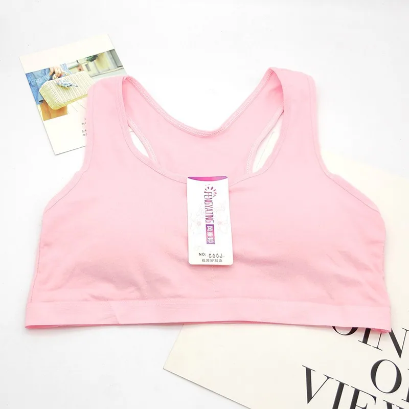 Teenage bra development period no underwire cotton sports vest style solid color cotton junior high school underwear wholesale 11
