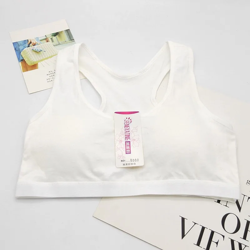 Teenage bra development period no underwire cotton sports vest style solid color cotton junior high school underwear wholesale 9