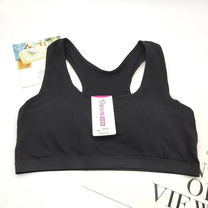 Teenage bra development period no underwire cotton sports vest style solid color cotton junior high school underwear wholesale 8