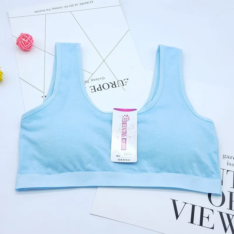 Teenage bra development period no underwire cotton sports vest style solid color cotton junior high school underwear wholesale 6