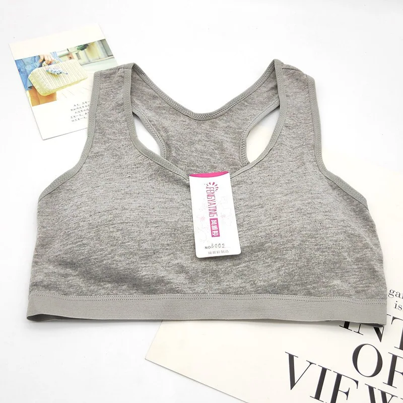 Teenage bra development period no underwire cotton sports vest style solid color cotton junior high school underwear wholesale 10