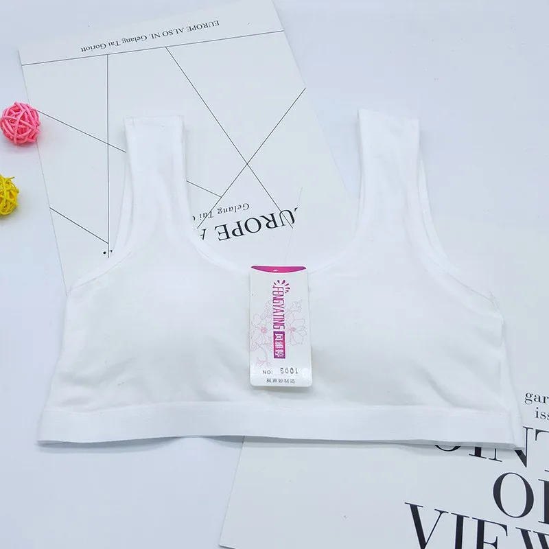 Teenage bra development period no underwire cotton sports vest style solid color cotton junior high school underwear wholesale 2