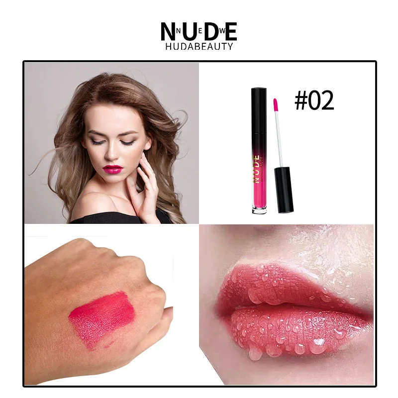 nnuedwehudabeauty cross-border Amazon makeup liquid lipstick lip gloss set non-stick cup lip glaze anti 5