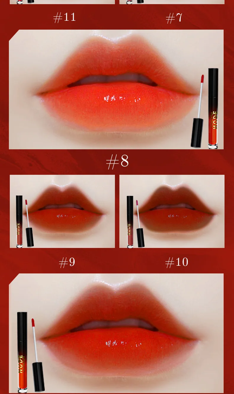 nnuedwehudabeauty cross-border Amazon makeup liquid lipstick lip gloss set non-stick cup lip glaze anti 15