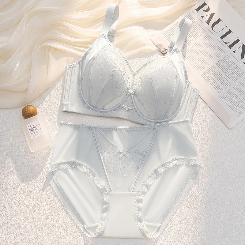 6679 large size underwear, ultra-thin cup rabbit ears, large breasts, small upper support, anti-sagging, side breast push-up lace bra - Underwear Accessories 10