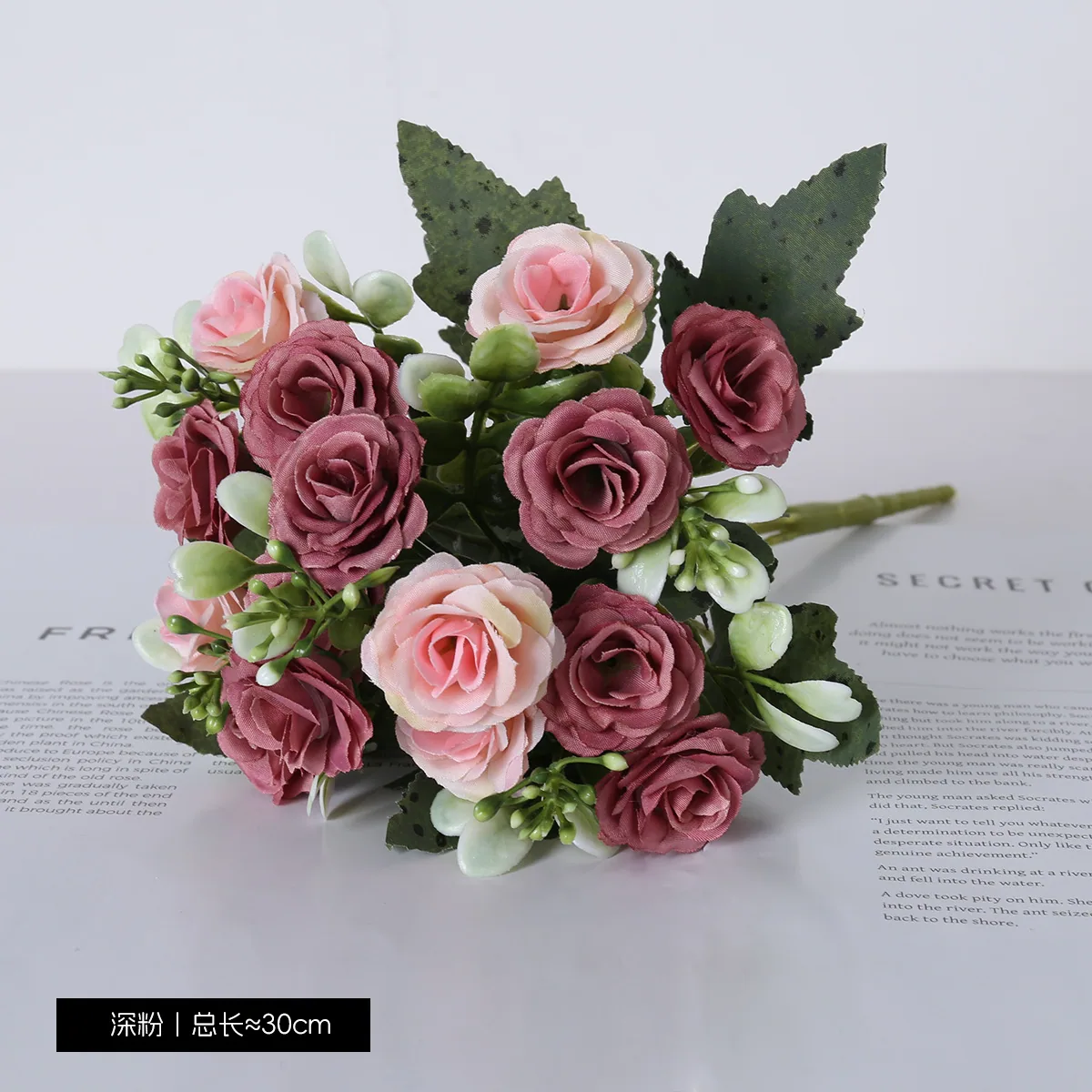 15 Nordic imperial concubines small rose bouquet silk flowers home display wedding arch fake flowers living room dining table wholesale 4