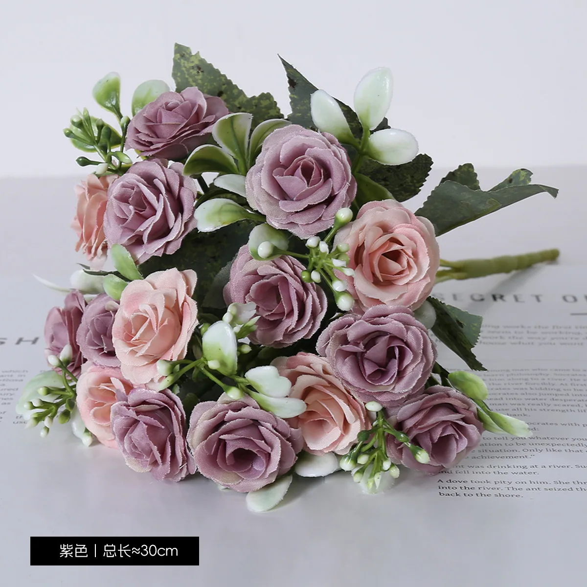 15 Nordic imperial concubines small rose bouquet silk flowers home display wedding arch fake flowers living room dining table wholesale 6
