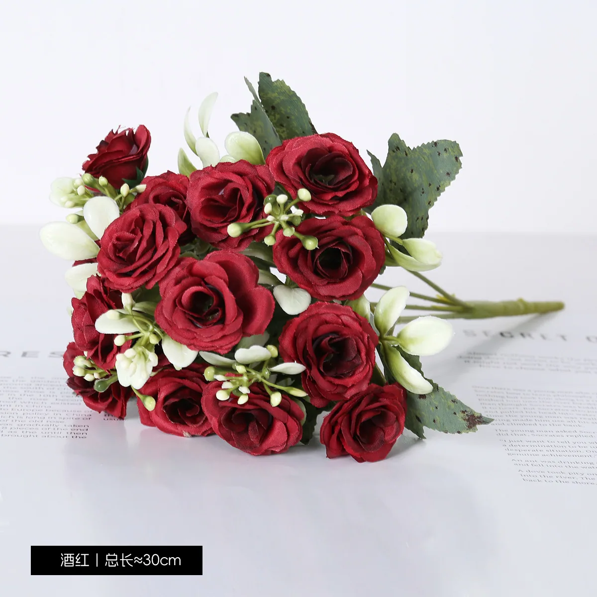15 Nordic imperial concubines small rose bouquet silk flowers home display wedding arch fake flowers living room dining table wholesale