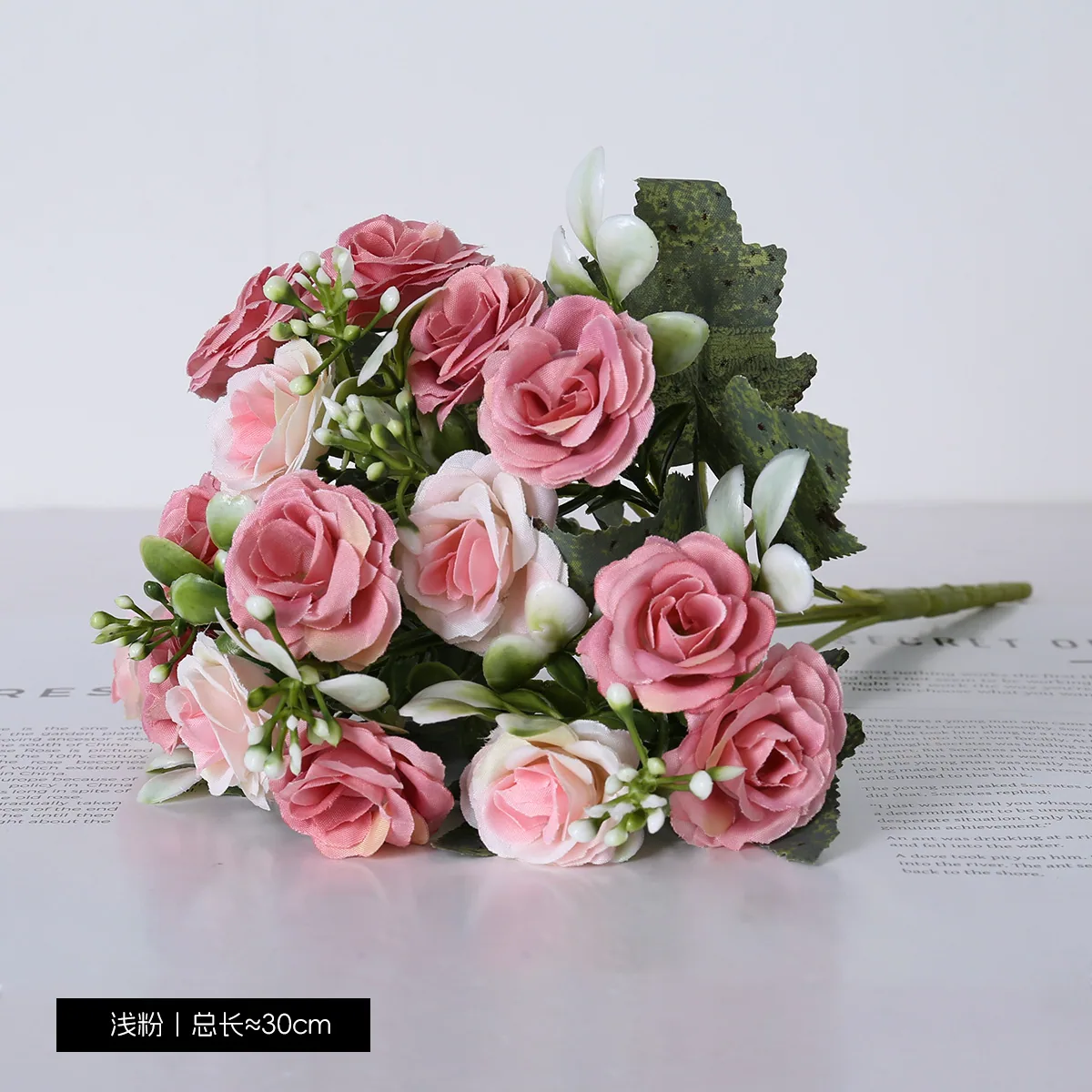 15 Nordic imperial concubines small rose bouquet silk flowers home display wedding arch fake flowers living room dining table wholesale 3
