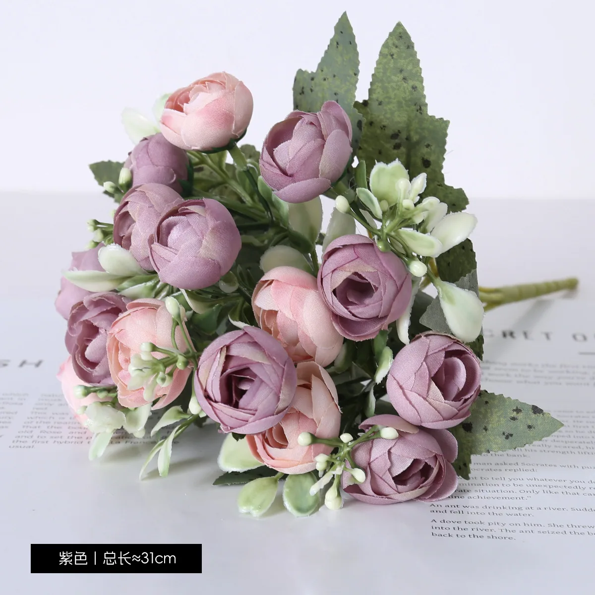 15 camellia peonies, Korean-style small bunches of bud peonies, pastoral style home decoration flowers, stage flower arrangements - Decorative Flowers & Wreaths 6