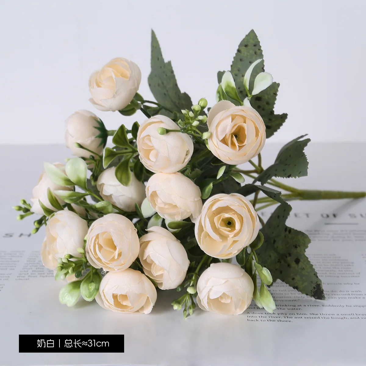 15 camellia peonies, Korean-style small bunches of bud peonies, pastoral style home decoration flowers, stage flower arrangements - Decorative Flowers & Wreaths 2