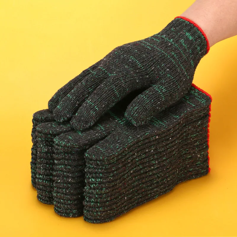Labor protection gloves cotton thread cotton yarn wear-resistant thickened safflower white car repair protection work nylon wholesale construction site work 21