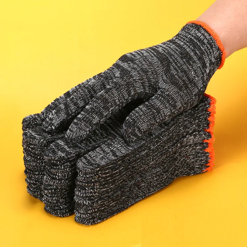 Labor protection gloves cotton thread cotton yarn wear-resistant thickened safflower white car repair protection work nylon wholesale construction site work