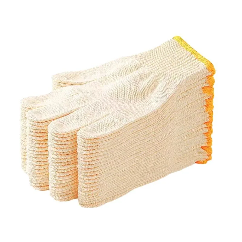 Labor protection gloves cotton thread cotton yarn wear-resistant thickened safflower white car repair protection work nylon wholesale construction site work 13