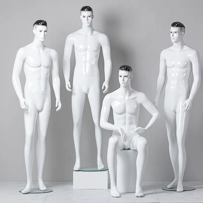 Model props male makeup head full body display stand men's clothing store window dummy photo model stand