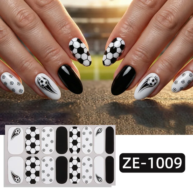 Zhengxiang cross-border new nail polish film nail stickers US, Canada, Mexico, Football World Cup flag Amazon adhesive nail stickers 12