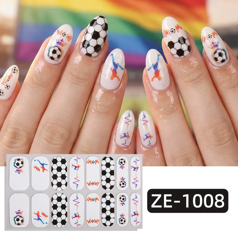 Zhengxiang cross-border new nail polish film nail stickers US, Canada, Mexico, Football World Cup flag Amazon adhesive nail stickers 11