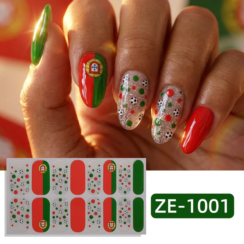 Zhengxiang cross-border new nail polish film nail stickers US, Canada, Mexico, Football World Cup flag Amazon adhesive nail stickers 4