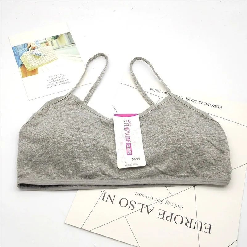 Suspenders Comfortable Sport Cotton Rimless Vest Style Student Bra Teenage Development Rimless Thin Strap Underwear 6