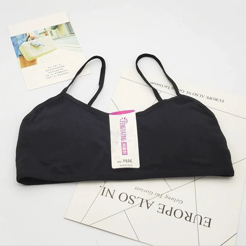 Suspenders Comfortable Sport Cotton Rimless Vest Style Student Bra Teenage Development Rimless Thin Strap Underwear 4