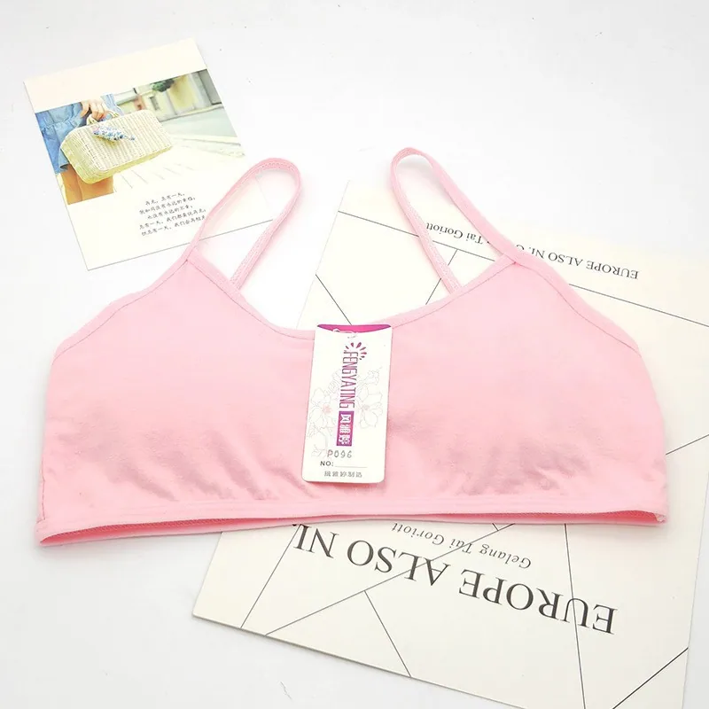 Suspenders Comfortable Sport Cotton Rimless Vest Style Student Bra Teenage Development Rimless Thin Strap Underwear 2