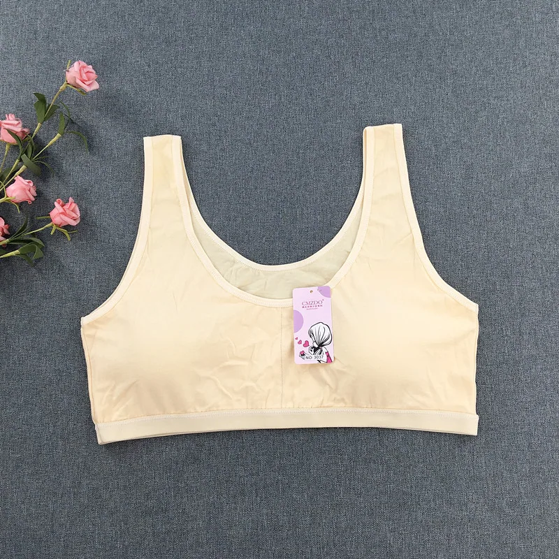 XXXL size fat MM schoolgirl development period solid color cotton sports vest for the elderly underwear bandeau 5