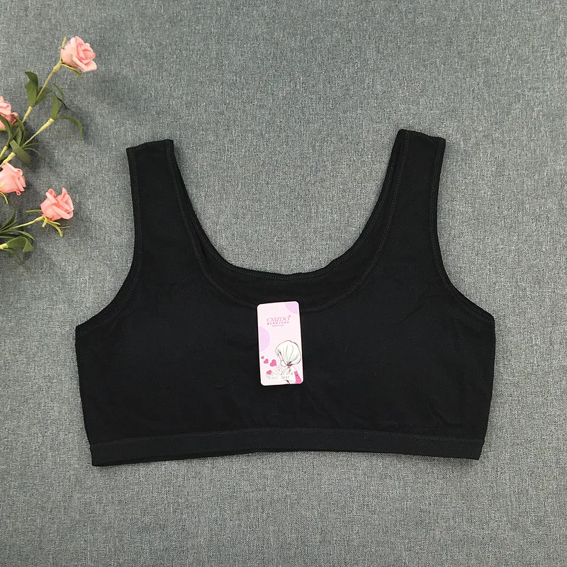 XXXL size fat MM schoolgirl development period solid color cotton sports vest for the elderly underwear bandeau 4