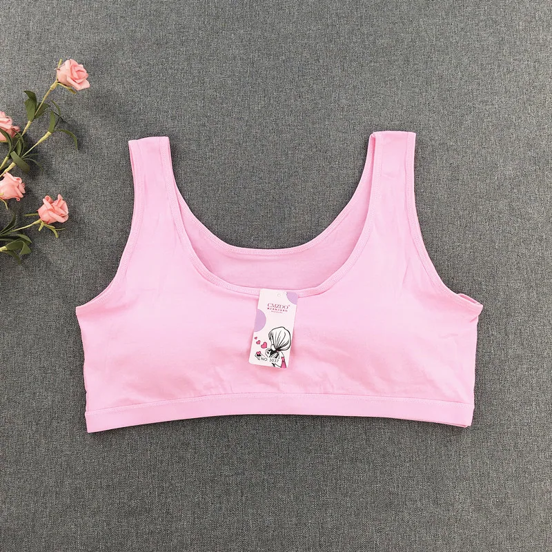 XXXL size fat MM schoolgirl development period solid color cotton sports vest for the elderly underwear bandeau 2