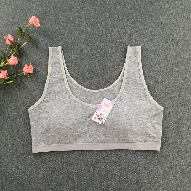 XXXL size fat MM schoolgirl development period solid color cotton sports vest for the elderly underwear bandeau 3