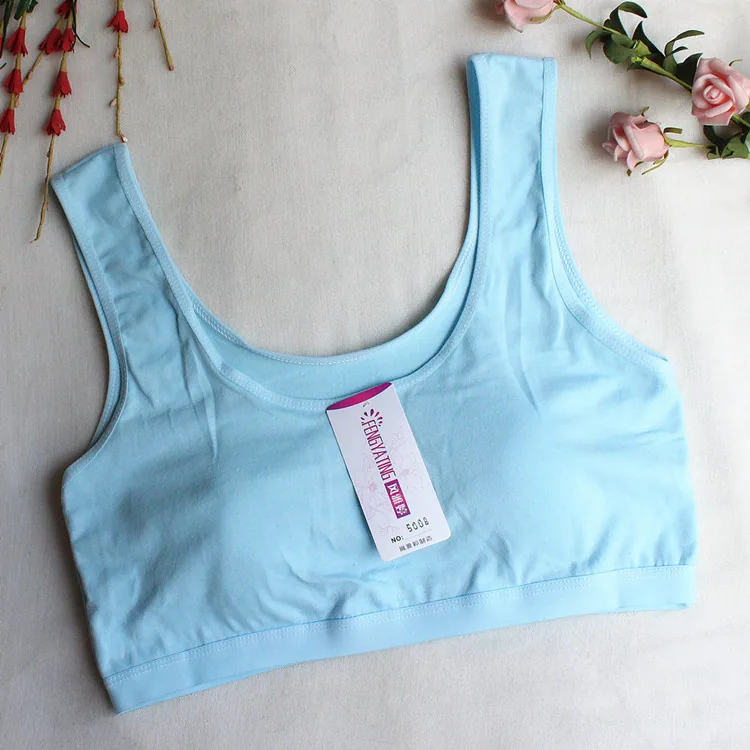 High school elementary school student medical checkup girl cotton sports vest old adult development XL size underwear bra bandea 5