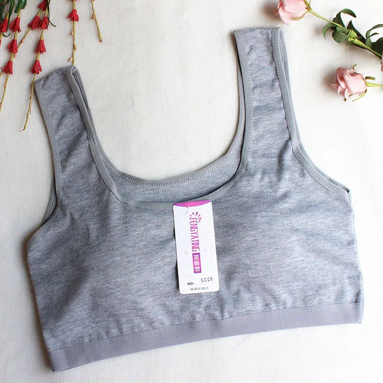 High school elementary school student medical checkup girl cotton sports vest old adult development XL size underwear bra bandea 3