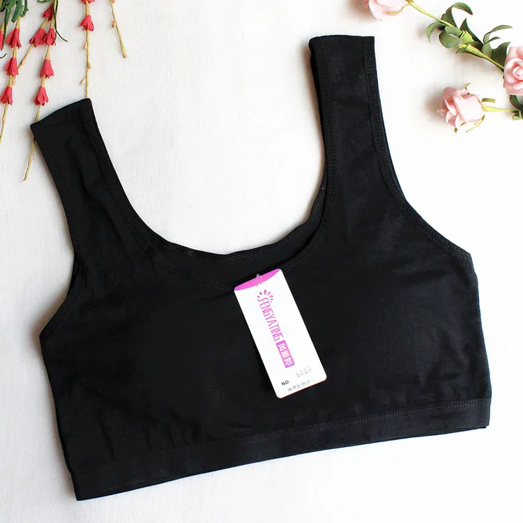 High school elementary school student medical checkup girl cotton sports vest old adult development XL size underwear bra bandea 4