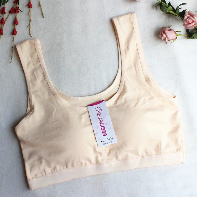 High school elementary school student medical checkup girl cotton sports vest old adult development XL size underwear bra bandea 6