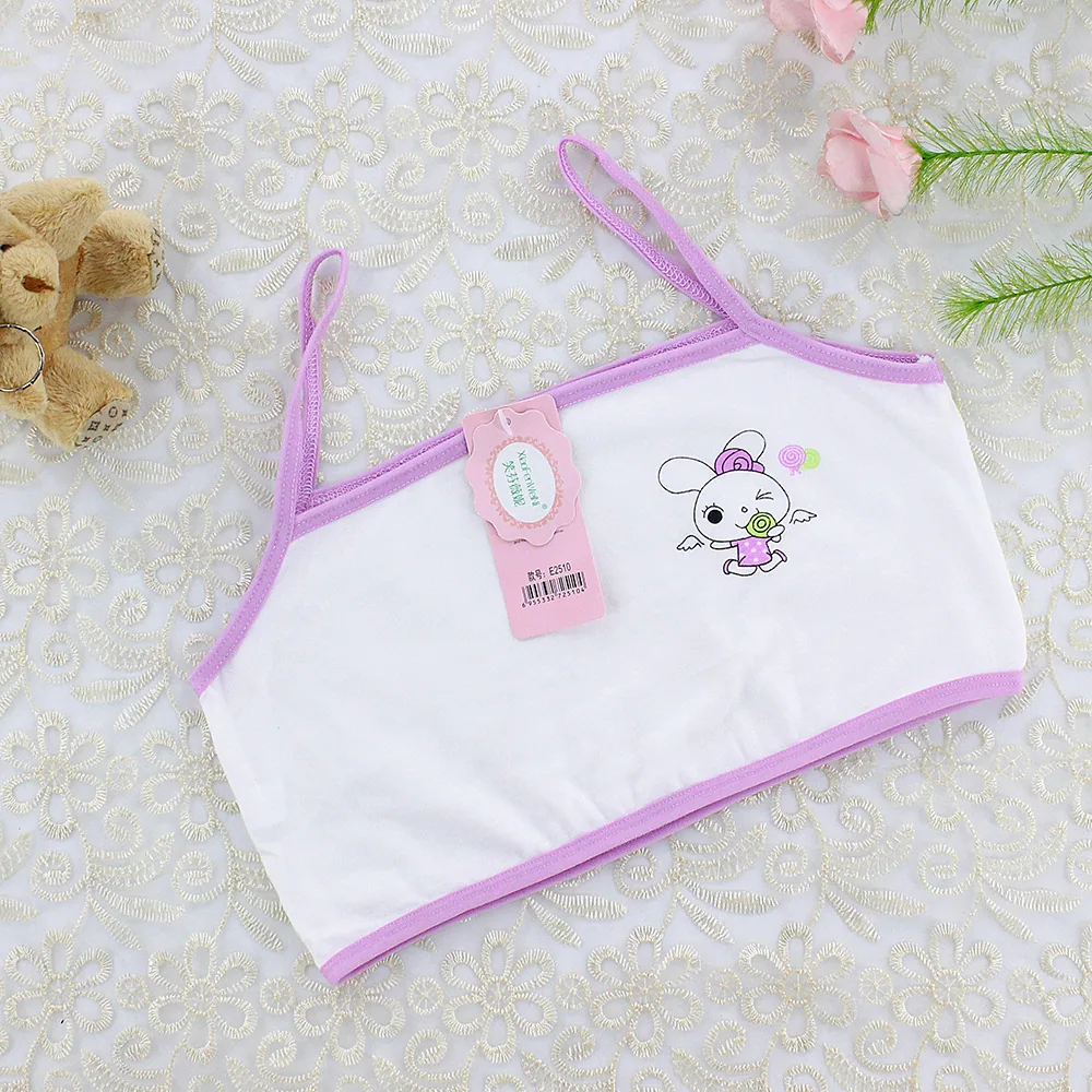 Girl vest development cartoon primary school girl student bandeau bra bra cotton suspender small half underwear 4