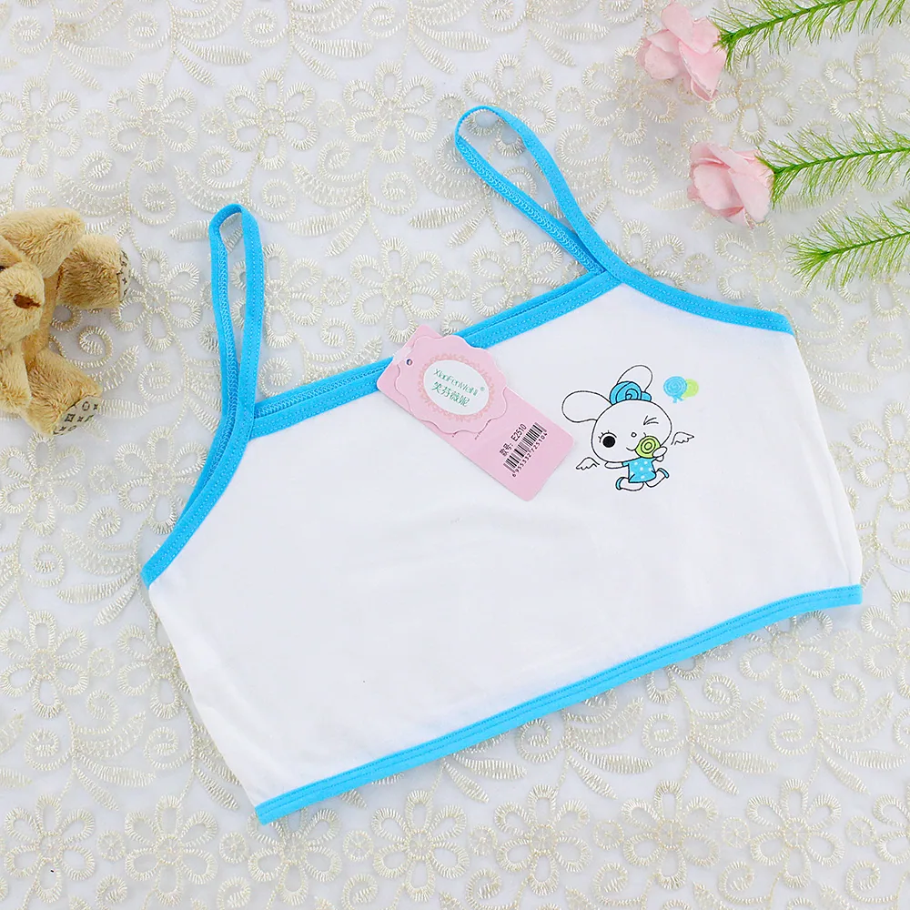 Girl vest development cartoon primary school girl student bandeau bra bra cotton suspender small half underwear 7