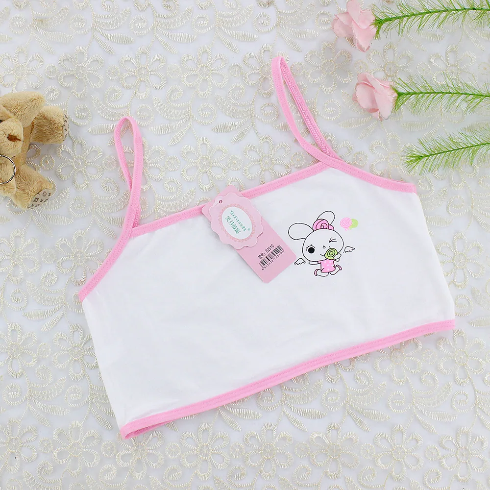 Girl vest development cartoon primary school girl student bandeau bra bra cotton suspender small half underwear 3