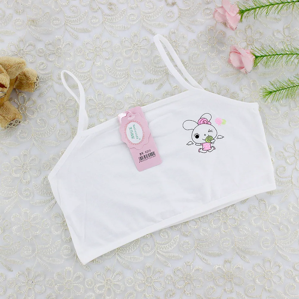 Mädchen Weste Entwicklung Cartoon Grundschule Studentin Bandeau BH BH Baumwolle Hosenträger kleine halbe Unterwäsche