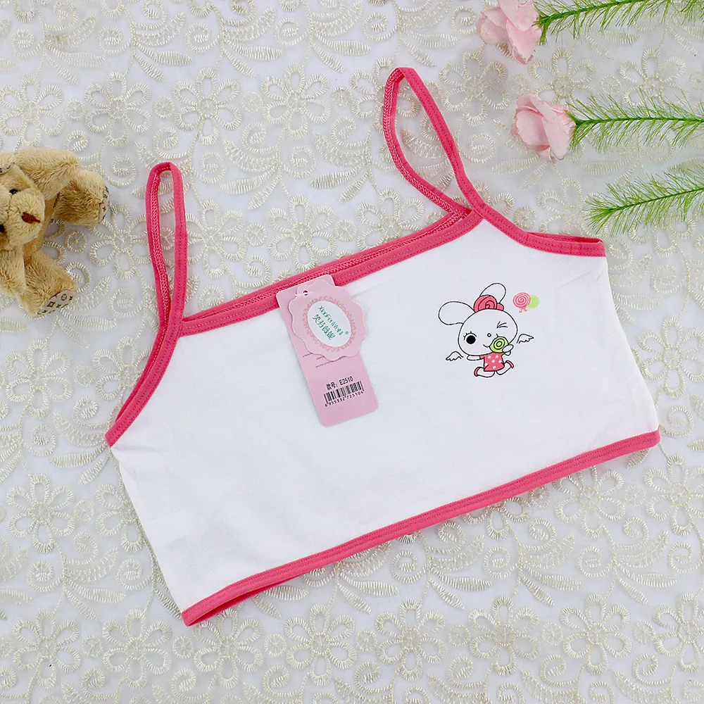 Girl vest development cartoon primary school girl student bandeau bra bra cotton suspender small half underwear 5