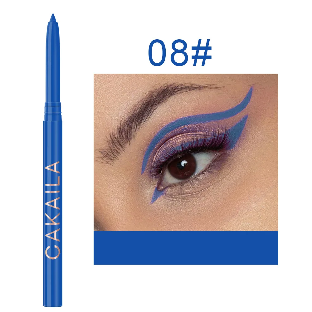 CAKAILA18 color eyeliner pencil set, close up of pen tip, precise outline of soft brush head, suitable for daily makeup