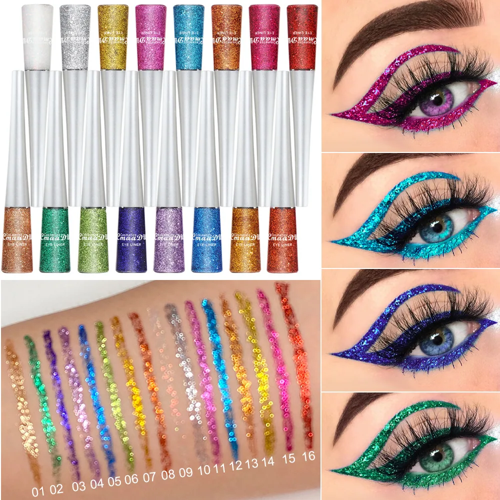 CmaaDu 16 color set golden onion powder eyeliner liquid 4