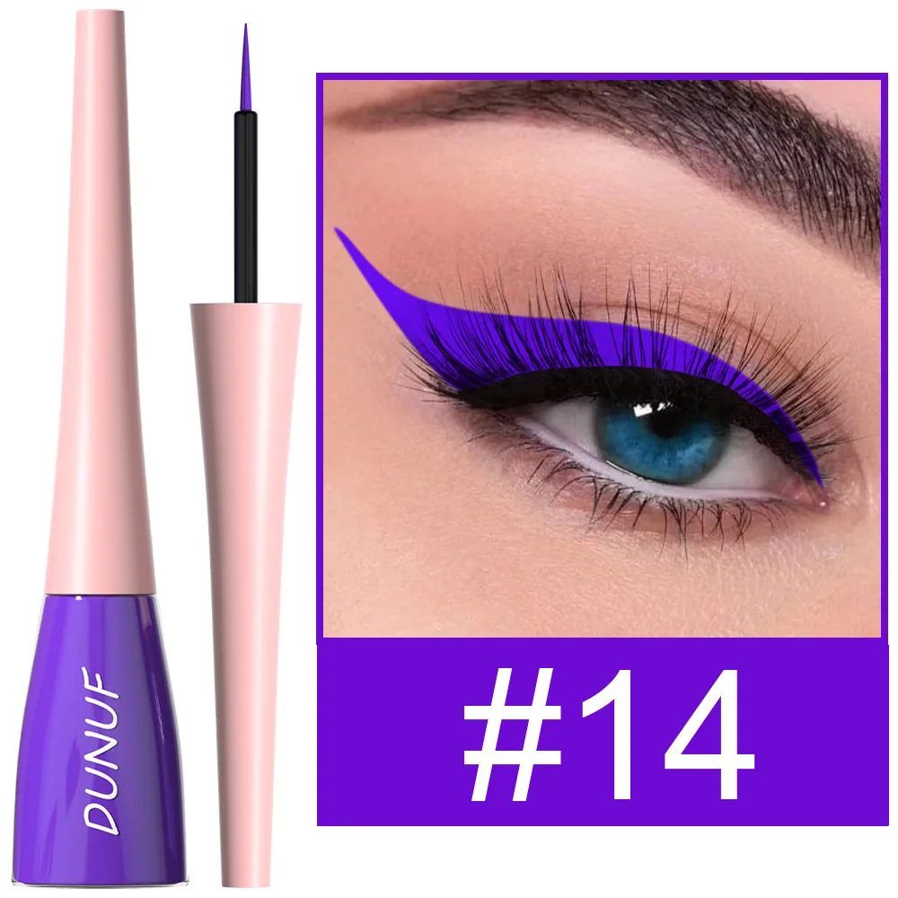 DUNUF18 color durable waterproof color eyeliner liquid pen for foreign trade 14
